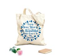 AILOONG Borse in tela stampate digitalmente Tessuto spesso 340g/m² ogni storia d'amore è bella ma la nostra è la mia preferita iove ypography valentine day Utilizzabile come trousse per il trucco