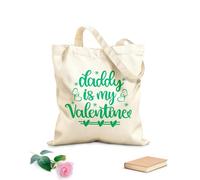 AILOONG Borse in tela stampate digitalmente Tessuto spesso 340g/m² papà è il mio cuore di San Valentino, San Valentino, l'amore sii mio, festa Utilizzabile come trousse per il trucco