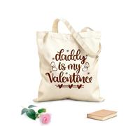 AILOONG Borse in tela stampate digitalmente Tessuto spesso 340g/m² papà è il mio cuore di San Valentino, San Valentino, l'amore sii mio, festa Utilizzabile come trousse per il trucco