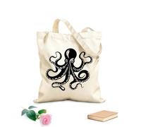 AILOONG Borse shopper riutilizzabili Aqua Arbiter Black Octopus Icon Mystic Marine Tessuto spesso 12 once Pieghevole 35x40cm Grande
