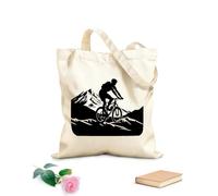AILOONG Borse shopper riutilizzabili Avventuriero alpino, pioniere, icona del crinale Tessuto spesso 12 once Pieghevole 35x40cm Grande