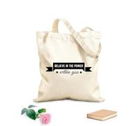 AILOONG Borse shopper riutilizzabili Bibbia cristiana credi nel potere dentro di te Tessuto spesso 12 once Pieghevole 35x40cm Grande