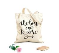 AILOONG Borse shopper riutilizzabili Citazione ispiratrice: Il meglio deve ancora venire Tessuto spesso 12 once Pieghevole 25x30cm Piccola