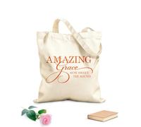 AILOONG Borse shopper riutilizzabili Citazioni e scritte sul cartello Amazing Grace Tessuto spesso 340g/m² Pieghevole