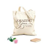 AILOONG Borse shopper riutilizzabili Citazioni e scritte sul cartello Amazing Grace Tessuto spesso 340g/m² Pieghevole