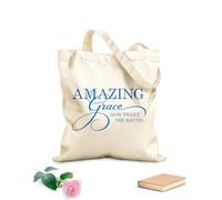 AILOONG Borse shopper riutilizzabili Citazioni e scritte sul cartello Amazing Grace Tessuto spesso 340g/m² Pieghevole