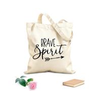 AILOONG Borse shopper riutilizzabili Citazioni ispiratrici sullo spirito coraggioso Tessuto spesso 12 once Pieghevole 25x30cm Piccola