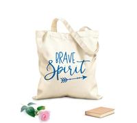 AILOONG Borse shopper riutilizzabili Citazioni ispiratrici sullo spirito coraggioso Tessuto spesso 340g/m² Pieghevole