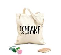 AILOONG Borse shopper riutilizzabili Citazioni ispiratrici Vieni come sei Tessuto spesso 12 once Pieghevole 35x40cm Grande