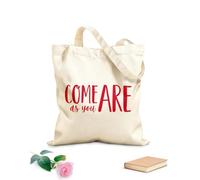 AILOONG Borse shopper riutilizzabili Citazioni ispiratrici Vieni come sei Tessuto spesso 340g/m² Pieghevole