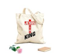 AILOONG Borse shopper riutilizzabili Gesù è il mio re Gesù amore Tessuto spesso 12 once Pieghevole 25x30cm Piccola