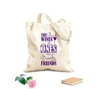 AILOONG Borse shopper riutilizzabili I vini migliori sono quelli che beviamo con gli amici Tessuto spesso 340g/m² Pieghevole
