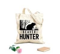 AILOONG Borse shopper riutilizzabili Il miglior cacciatore di castori di sempre - Caccia divertente Tessuto spesso 12 once Pieghevole 35x40cm Grande