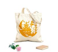 AILOONG Borse shopper riutilizzabili La casa stregata di Ognissanti - Divertente Halloween Tessuto spesso 340g/m² Pieghevole