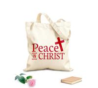 AILOONG Borse shopper riutilizzabili la mia pace vi do la pace in Cristo scrittura biblica dal vangelo di Giovanni Tessuto spesso 340g/m² Pieghevole
