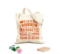 AILOONG Borse shopper riutilizzabili La Pasqua ci insegna che la vita non va interpretata solo in termini di cose, ma in termini di ideali. Tessuto spesso 340g/m² Pieghevole