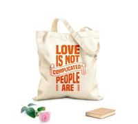 AILOONG Borse shopper riutilizzabili l'amore non è complicato le persone sono tipografia arte Tessuto spesso 340g/m² Pieghevole