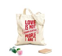 AILOONG Borse shopper riutilizzabili l'amore non è complicato le persone sono tipografia arte Tessuto spesso 340g/m² Pieghevole