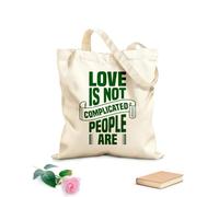 AILOONG Borse shopper riutilizzabili l'amore non è complicato le persone sono tipografia arte Tessuto spesso 340g/m² Pieghevole