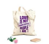 AILOONG Borse shopper riutilizzabili l'amore non è complicato le persone sono tipografia arte Tessuto spesso 340g/m² Pieghevole