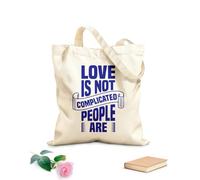 AILOONG Borse shopper riutilizzabili l'amore non è complicato le persone sono tipografia arte Tessuto spesso 340g/m² Pieghevole