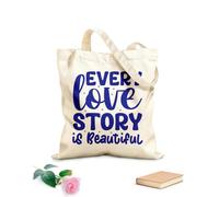 AILOONG Borse shopper riutilizzabili ogni storia d'amore è bella Tessuto spesso 340g/m² Pieghevole