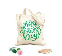 AILOONG Borse shopper riutilizzabili pace amore gioia lettering tipografia Tessuto spesso 340g/m² Pieghevole