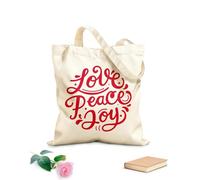 AILOONG Borse shopper riutilizzabili pace amore gioia lettering tipografia Tessuto spesso 340g/m² Pieghevole