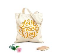 AILOONG Borse shopper riutilizzabili pace amore gioia lettering tipografia Tessuto spesso 340g/m² Pieghevole