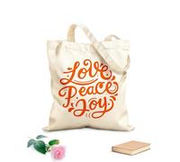 AILOONG Borse shopper riutilizzabili pace amore gioia lettering tipografia Tessuto spesso 340g/m² Pieghevole