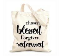 AILOONG Borse shopper riutilizzabili Scelto Benedetto Perdonato Redento Tessuto spesso 12 once Pieghevole 31x36cm Media