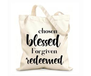 AILOONG Borse shopper riutilizzabili Scelto Benedetto Perdonato Redento Tessuto spesso 12 once Pieghevole 31x36cm Media