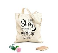 AILOONG Borse shopper riutilizzabili se le stelle sono fatte per essere adorate, lo sarò anch'io, design cristiano Tessuto spesso 12 once Pieghevole 31x36cm Media