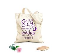 AILOONG Borse shopper riutilizzabili se le stelle sono fatte per essere adorate, lo sarò anch'io, design cristiano Tessuto spesso 340g/m² Pieghevole