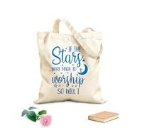 AILOONG Borse shopper riutilizzabili se le stelle sono fatte per essere adorate, lo sarò anch'io, design cristiano Tessuto spesso 340g/m² Pieghevole