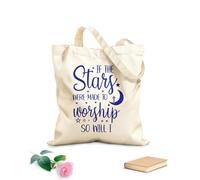 AILOONG Borse shopper riutilizzabili se le stelle sono fatte per essere adorate, lo sarò anch'io, design cristiano Tessuto spesso 340g/m² Pieghevole