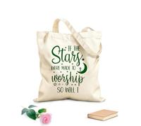 AILOONG Borse shopper riutilizzabili se le stelle sono fatte per essere adorate, lo sarò anch'io, design cristiano Tessuto spesso 340g/m² Pieghevole