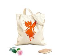 AILOONG Borse shopper riutilizzabili Silhouette nera di una fata su sfondo bianco Tessuto spesso 340g/m² Pieghevole