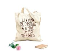 AILOONG Borse shopper riutilizzabili Tutto ciò che voglio per Natale è una casa in ogni scaffale Tessuto spesso 340g/m² Pieghevole