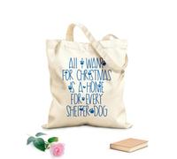AILOONG Borse shopper riutilizzabili Tutto ciò che voglio per Natale è una casa in ogni scaffale Tessuto spesso 340g/m² Pieghevole