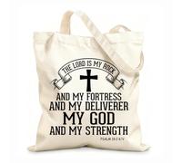 AILOONG Borse shopper riutilizzabili Versetto della Bibbia Cristianesimo Fede Gesù Signore Devoto Tessuto spesso 12 once Pieghevole 31x36cm Media