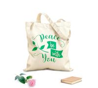 AILOONG Borse shopper riutilizzabili versetto della Bibbia la pace sia con voi Tessuto spesso 340g/m² Pieghevole