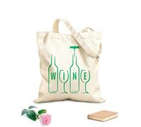AILOONG Borse tote con stampa ad alta definizione Bottiglia Vino Bar Bicchiere Alcol Bevanda Ristorante Tessuto spesso 340g/m² Riutilizzabile