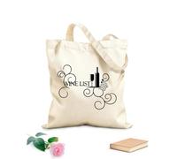 AILOONG Borse tote con stampa ad alta definizione Carta dei vini Bottiglia Bicchiere Uva Bar Ristorante Alcol Tessuto spesso 12 once Riutilizzabile 31x36cm Media