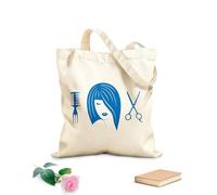 AILOONG Borse tote con stampa ad alta definizione Salone di bellezza per parrucchieri, forbici per ragazze Tessuto spesso 340g/m² Riutilizzabile