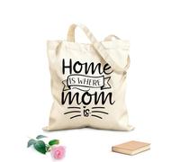 AILOONG Casa è dove c'è la mamma Borse a tracolla in tela di cotone Tessuto spesso 12 once Utilizzabile come borsa porta attrezzi 25x30cm Piccola