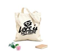 AILOONG Citazione biblica cristiana: L'amore non è maleducato 1 Corinzi 13.4 Borse shopper riutilizzabili Tessuto spesso 12 once Pieghevole 25x30cm Piccola