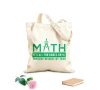 AILOONG Citazione divertente sulla matematica, frase scolastica orsa tote in tela grezza Tessuto spesso 340g/m² Utilizzabile come borsa porta attrezzi
