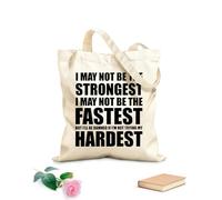 AILOONG Citazioni ispiratrici sull'esercizio più veloce e più difficile per il centro fitness Borse da donna in calicò Tessuto spesso 12 once Pieghevole 25x30cm Piccola