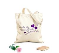 AILOONG Citazioni romantiche: ogni storia d'amore è una coppia Borse da donna in calicò Tessuto spesso 340g/m² Pieghevole